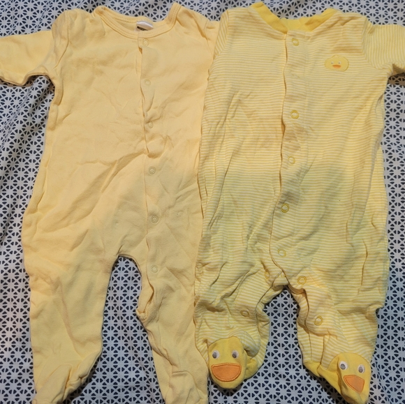 6 Piece Baby Boy 3 Months Long Sleeve Footed Pajamas - Picture 8 of 11